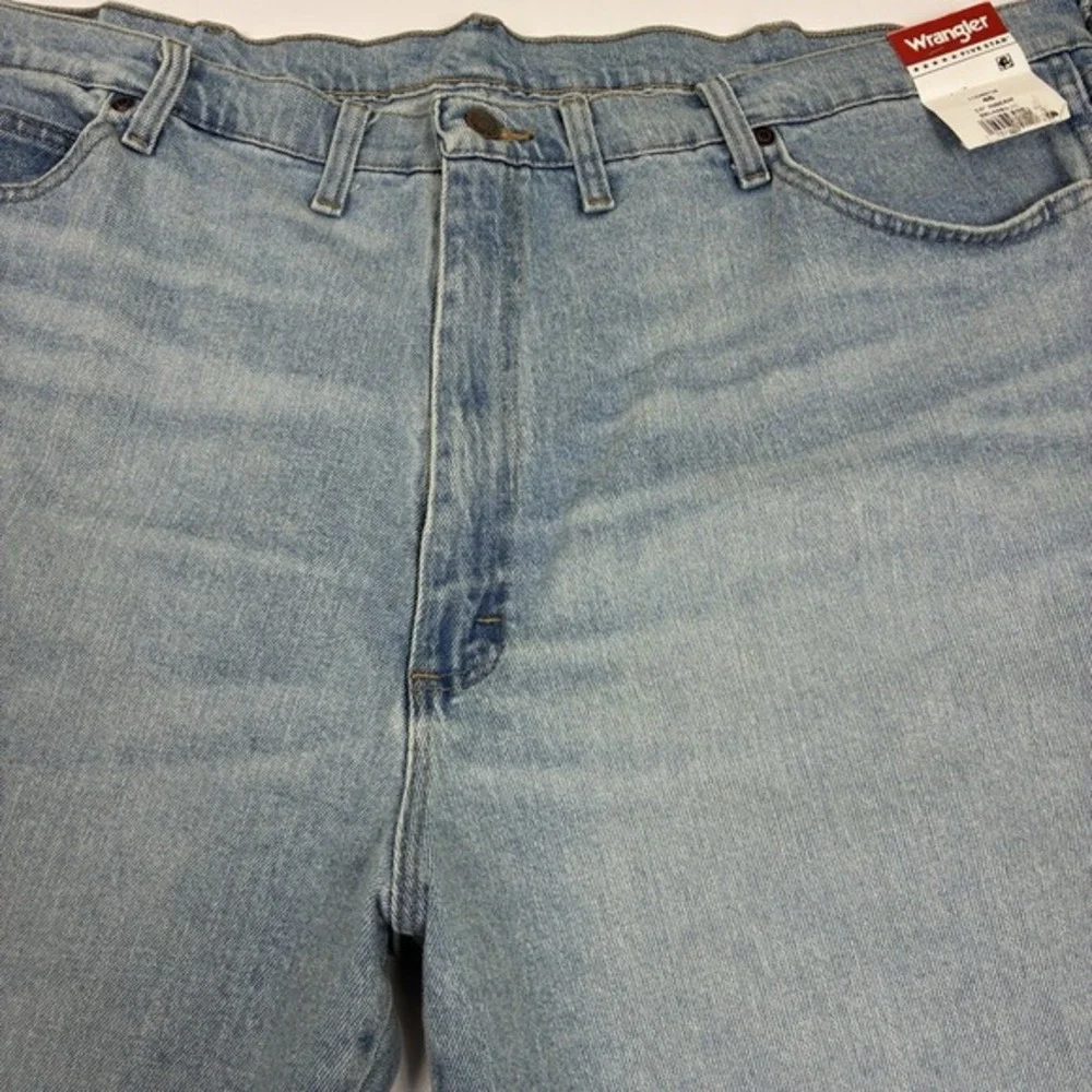Wrangler Mens Denim Relaxed Fit Shorts Sz 46 Blue Light Wash Big Tall NEW W Tag